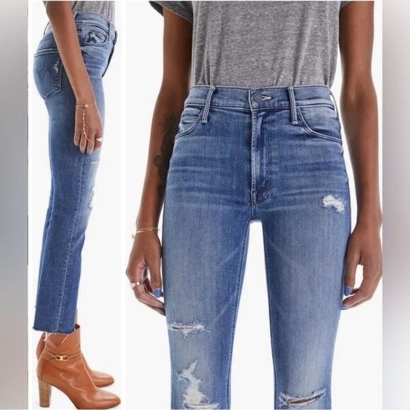 MOTHER The Dazzler Mid Rise Ankle Straight Jeans in Weekend Warrior size 27 - Picture 14 of 14